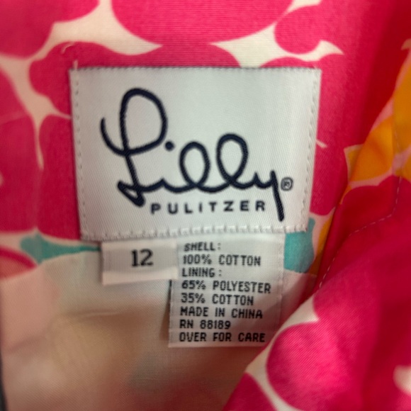 Lilly Pulitzer Floral Dress Lined White Label Women’s Size 12 REHAB or PROJECT - Picture 6 of 11